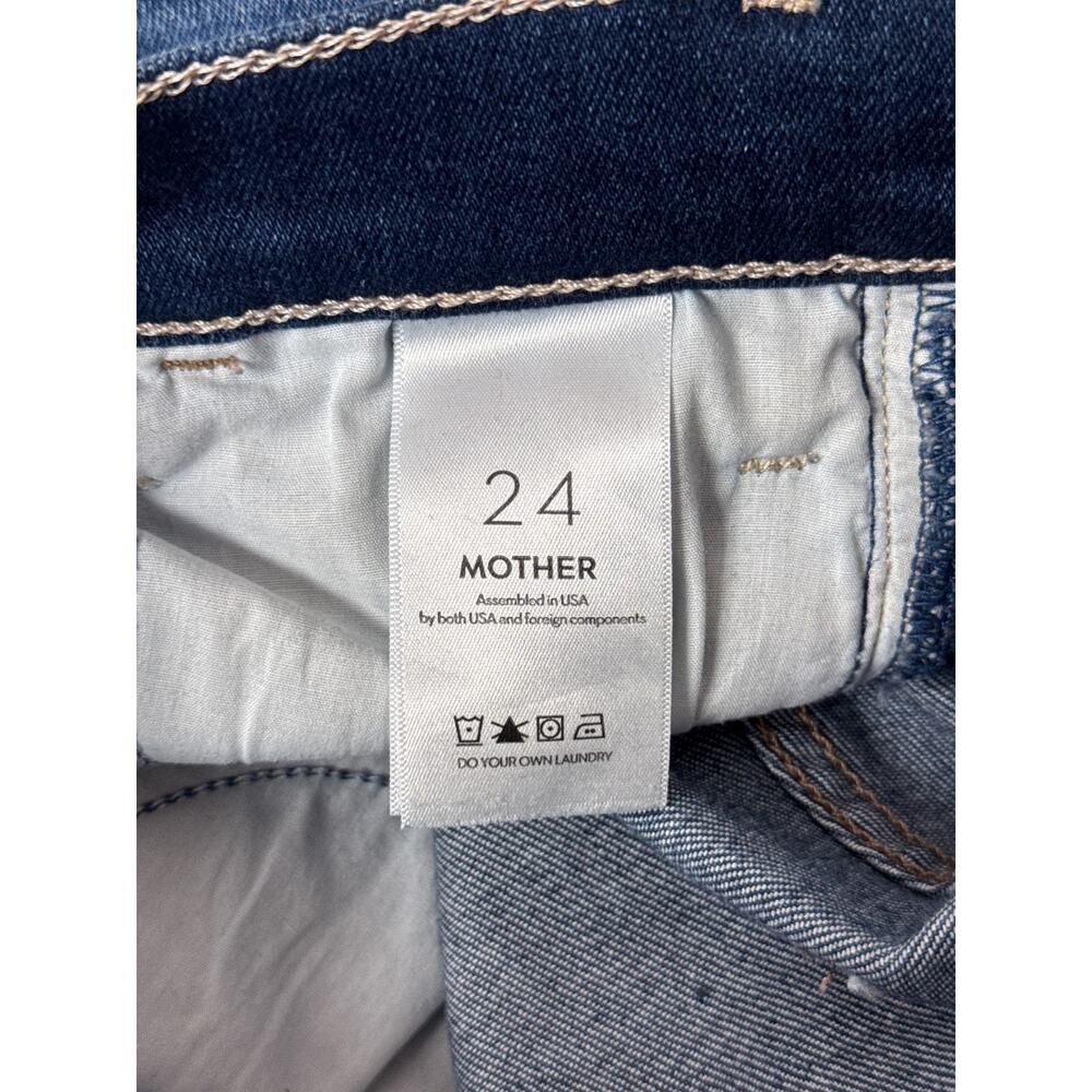 Mother The Hustler Ankle Fray Jeans 24 Womens Dark Wash Denim - Picture 7 of 9